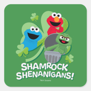 Sesame Street Shamrock Shenanigans! Square Sticker