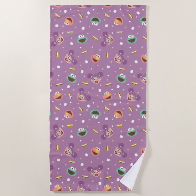 Sesame Street | S'mores Pattern Beach Towel (Front)