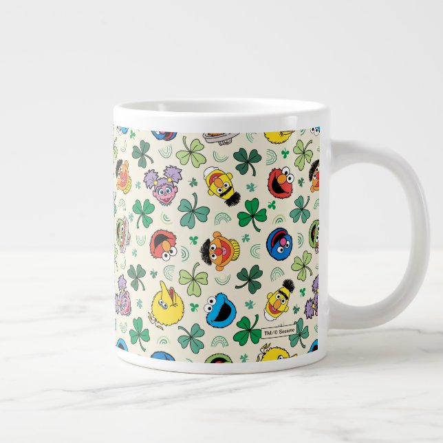 Sesame Street St. Patrick's Day Pattern Large Coffee Mug (Right)