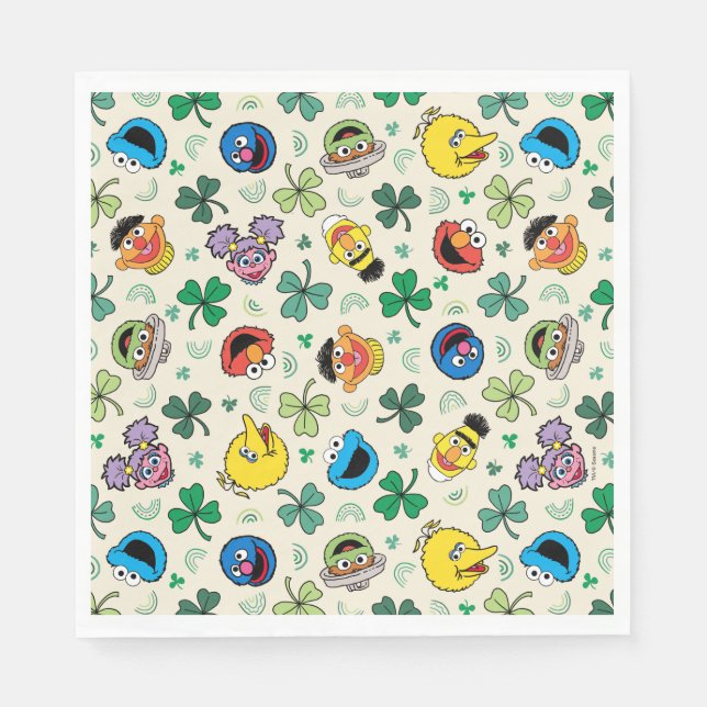 Sesame Street St. Patrick's Day Pattern Napkin (Front)