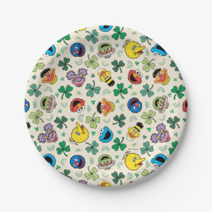 Sesame Street St. Patrick's Day Pattern Paper Plate