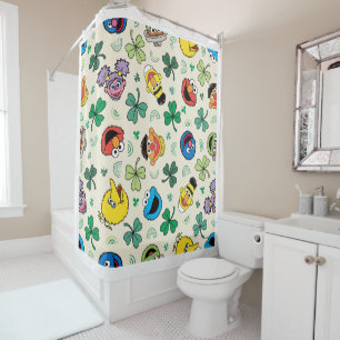 Sesame Street St. Patrick's Day Pattern Shower Curtain