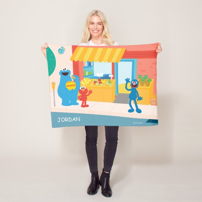 Sesame Street | Street Scene Fleece Blanket (In Situ)