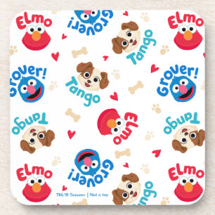 Sesame Street Tango, Elmo, & Grover Pattern Coaster