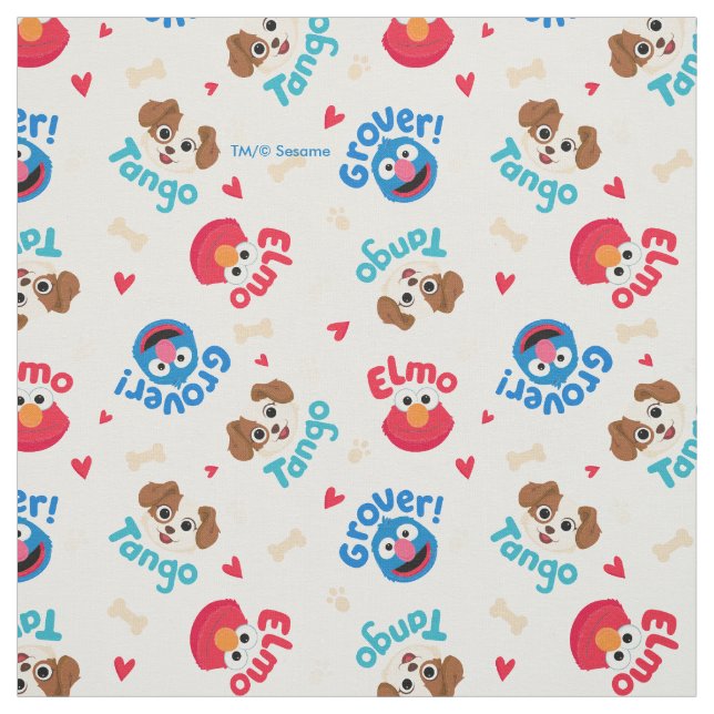 Sesame Street | Tango, Elmo, & Grover Pattern Fabric (Swatch)