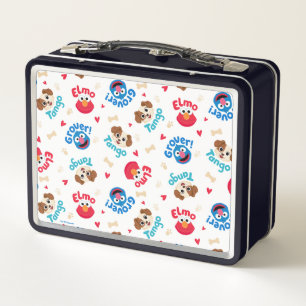 Sesame Street Tango, Elmo, & Grover Pattern Metal Lunch Box