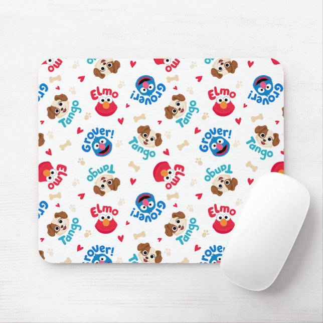 Sesame Street | Tango, Elmo, & Grover Pattern Mouse Mat (With Mouse)