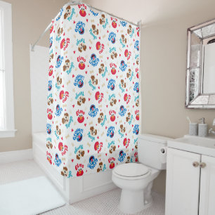 Sesame Street   Tango, Elmo, & Grover Pattern Shower Curtain