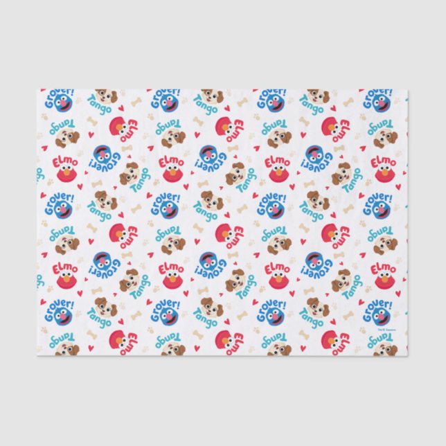 Sesame Street | Tango, Elmo, & Grover Pattern Tissue Paper (Front)