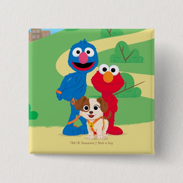 Sesame Street | Tango With Grover & Elmo 15 Cm Square Badge (Front)