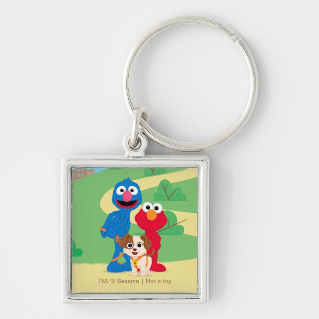 Sesame Street | Tango With Grover & Elmo Key Ring (Front)