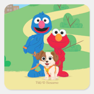Sesame Street Tango With Grover & Elmo Square Sticker