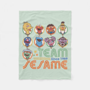Sesame Street Team Sesame Since 1969 Fleece Blanket