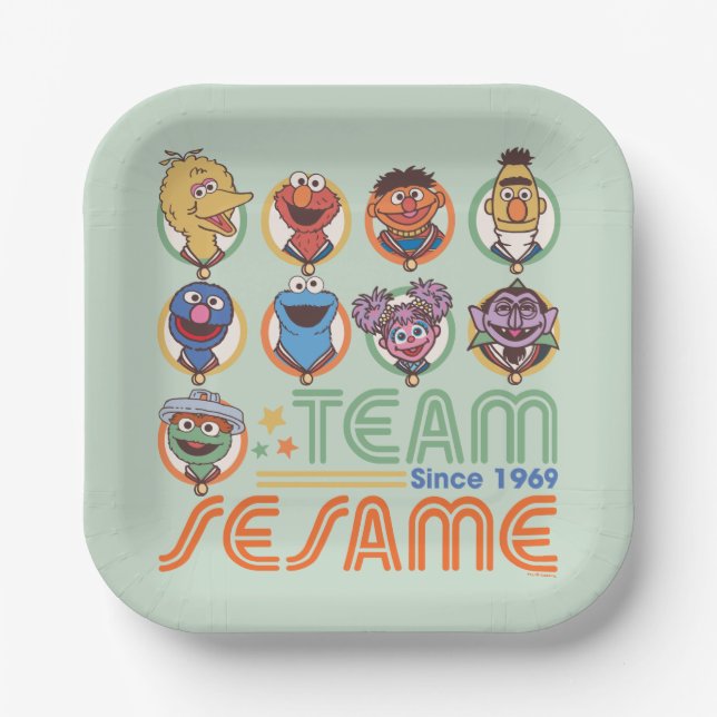 Sesame Street | Team Sesame Since 1969 Paper Plate (Front)