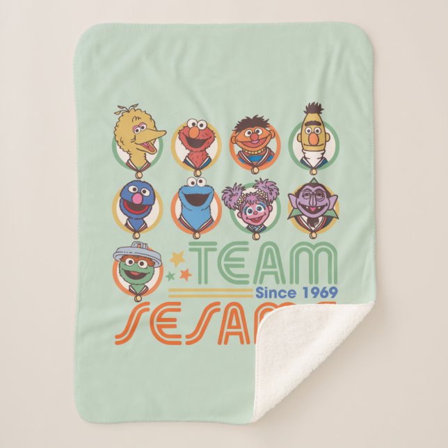 Sesame Street | Team Sesame Since 1969 Sherpa Blanket (Front)