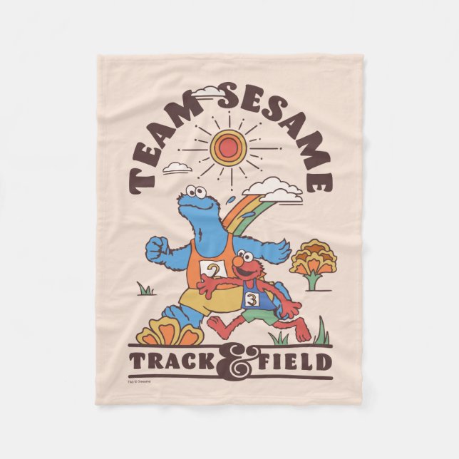 Sesame Street | Team Sesame Track & Field Fleece Blanket (Front)