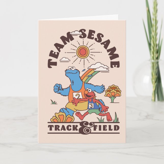 Sesame Street | Team Sesame Track & Field Holiday Card (Front)