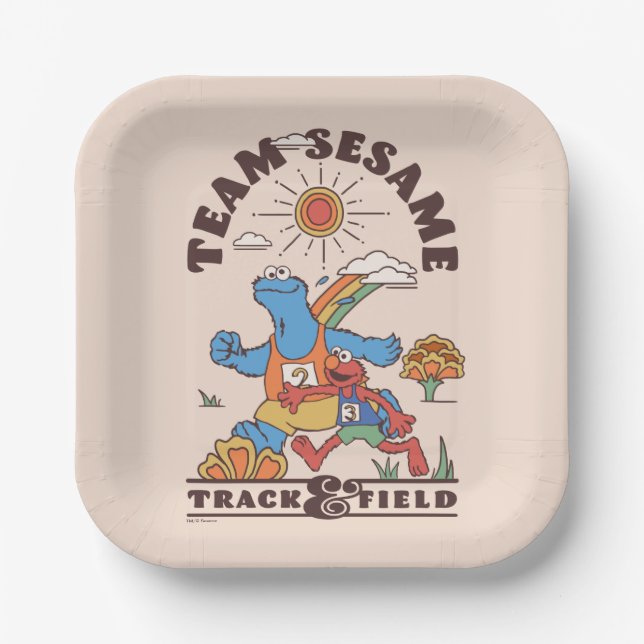 Sesame Street | Team Sesame Track & Field Paper Plate (Front)
