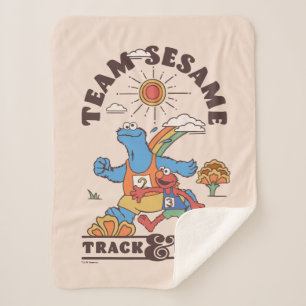 Sesame Street Team Sesame Track & Field Sherpa Blanket
