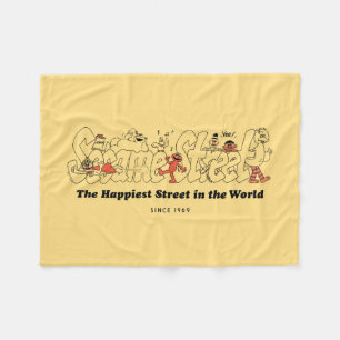 Sesame Street The Happiest Street in the World Fleece Blanket