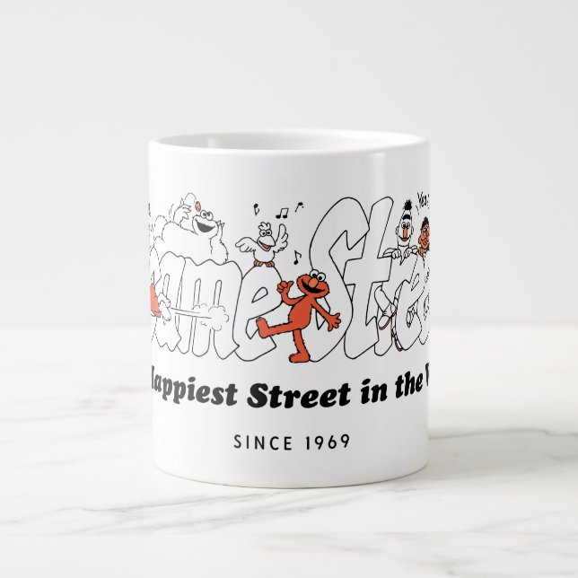 Sesame Street | The Happiest Street in the World Large Coffee Mug (Front)