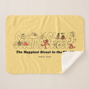 Sesame Street The Happiest Street in the World Sherpa Blanket