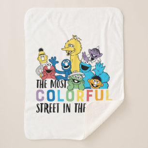 Sesame Street The Most Colourful Street Sherpa Blanket