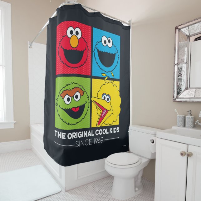 Sesame Street | The Original Cool Kids Shower Curtain (In Situ)