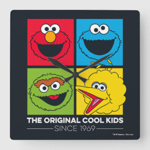 Sesame Street The Original Cool Kids Square Wall Clock