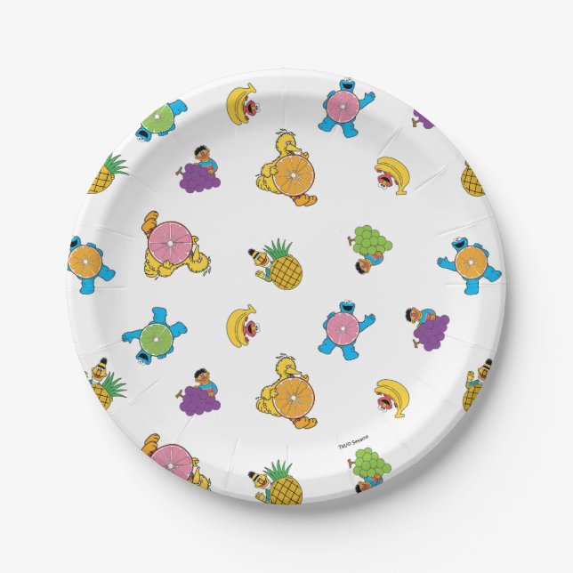 Sesame Street Tropical Pattern Paper Plate (Front)