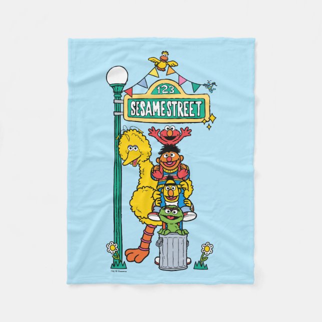 Sesame Street | Under the Sesame Street Sign Fleece Blanket (Front)