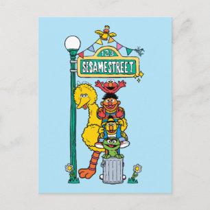 Sesame Street Under the Sesame Street Sign Postcard