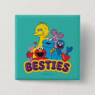 Sesame Street Valentine Besties 15 Cm Square Badge