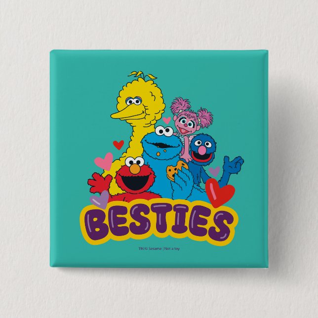 Sesame Street Valentine Besties 15 Cm Square Badge (Front)