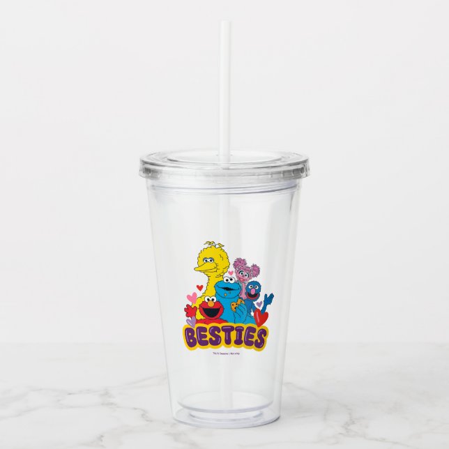 Sesame Street Valentine Besties Acrylic Tumbler (Front)