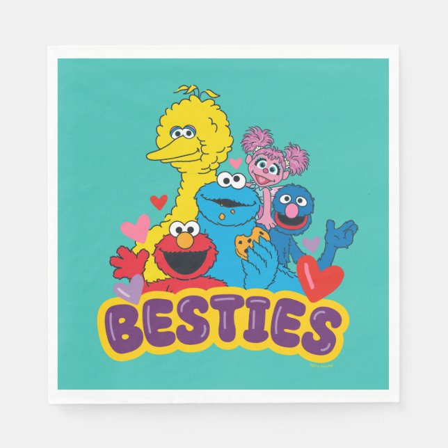 Sesame Street Valentine Besties Napkin (Front)