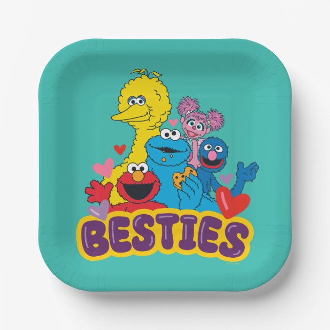 Sesame Street Valentine Besties Paper Plate (Front)