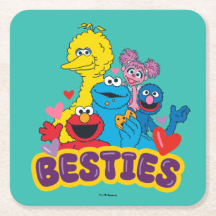 Sesame Street Valentine Besties Square Paper Coaster