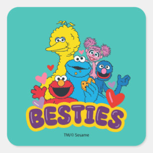 Sesame Street Valentine Besties Square Sticker