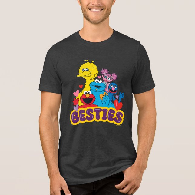 Sesame Street Valentine Besties Tri-Blend Shirt (Front)