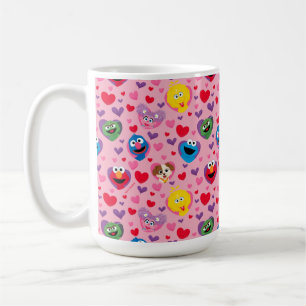 Sesame Street Valentine Hearts Pattern Coffee Mug