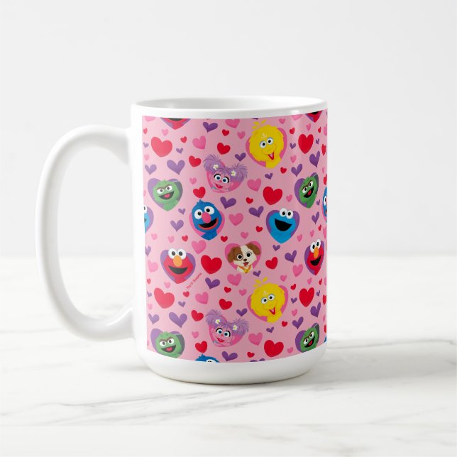 Sesame Street Valentine Hearts Pattern Coffee Mug (Left)