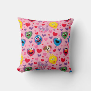 Sesame Street Valentine Hearts Pattern Cushion