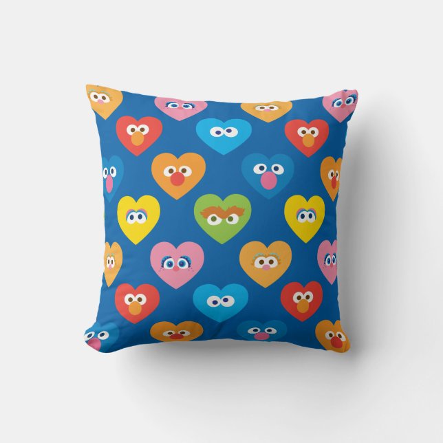 Sesame Street Valentine Hearts Pattern Cushion (Front)