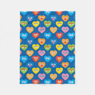 Sesame Street Valentine Hearts Pattern Fleece Blanket