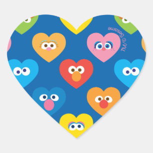 Sesame Street Valentine Hearts Pattern Heart Sticker