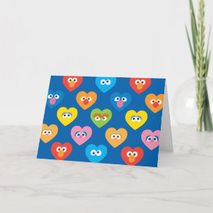 Sesame Street Valentine Hearts Pattern Holiday Card