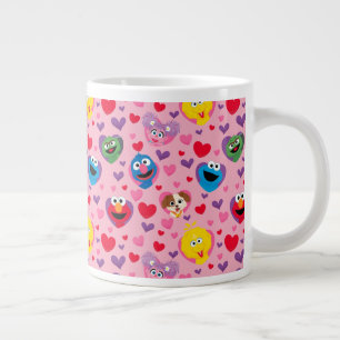 Sesame Street Valentine Hearts Pattern Large Coffee Mug