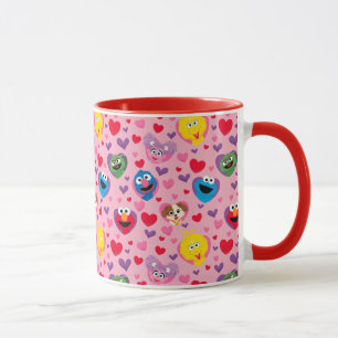 Sesame Street Valentine Hearts Pattern Mug