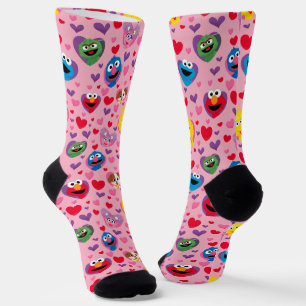 Sesame Street Valentine Hearts Pattern Socks